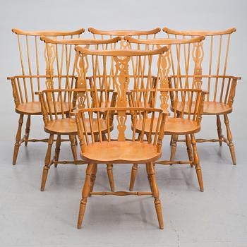 STOLAR, 6 st, Windsormodell, Gemla, 1900-talets första hälft/mitt.
