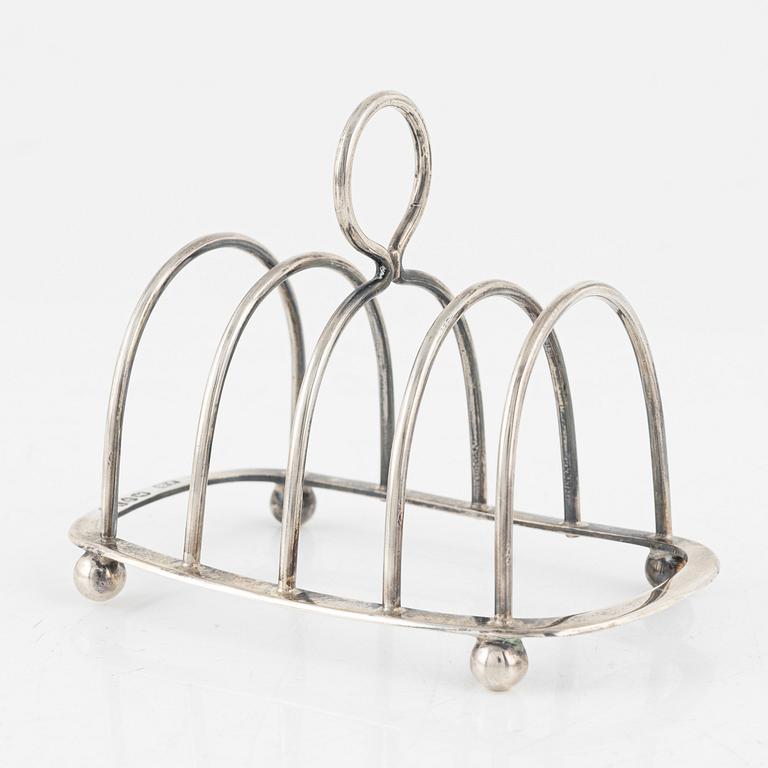 Toastrack, silver, London, 1887.