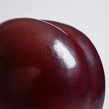 Hans Hedberg, a faience sculpture of a plum, Biot, France, early 1990s.