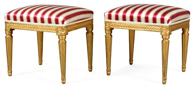A pair of Gustavian stools by J. Lindgren.