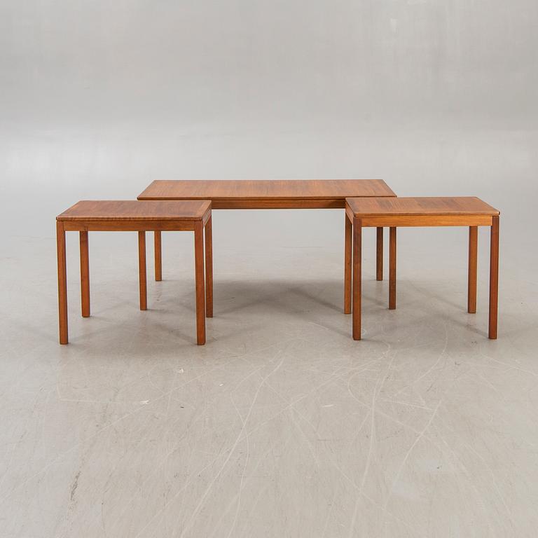 Sven Engström & Gunnar Myrstrand, a set of three teak coffee tables "Kaskad" Tingströms 1960s.