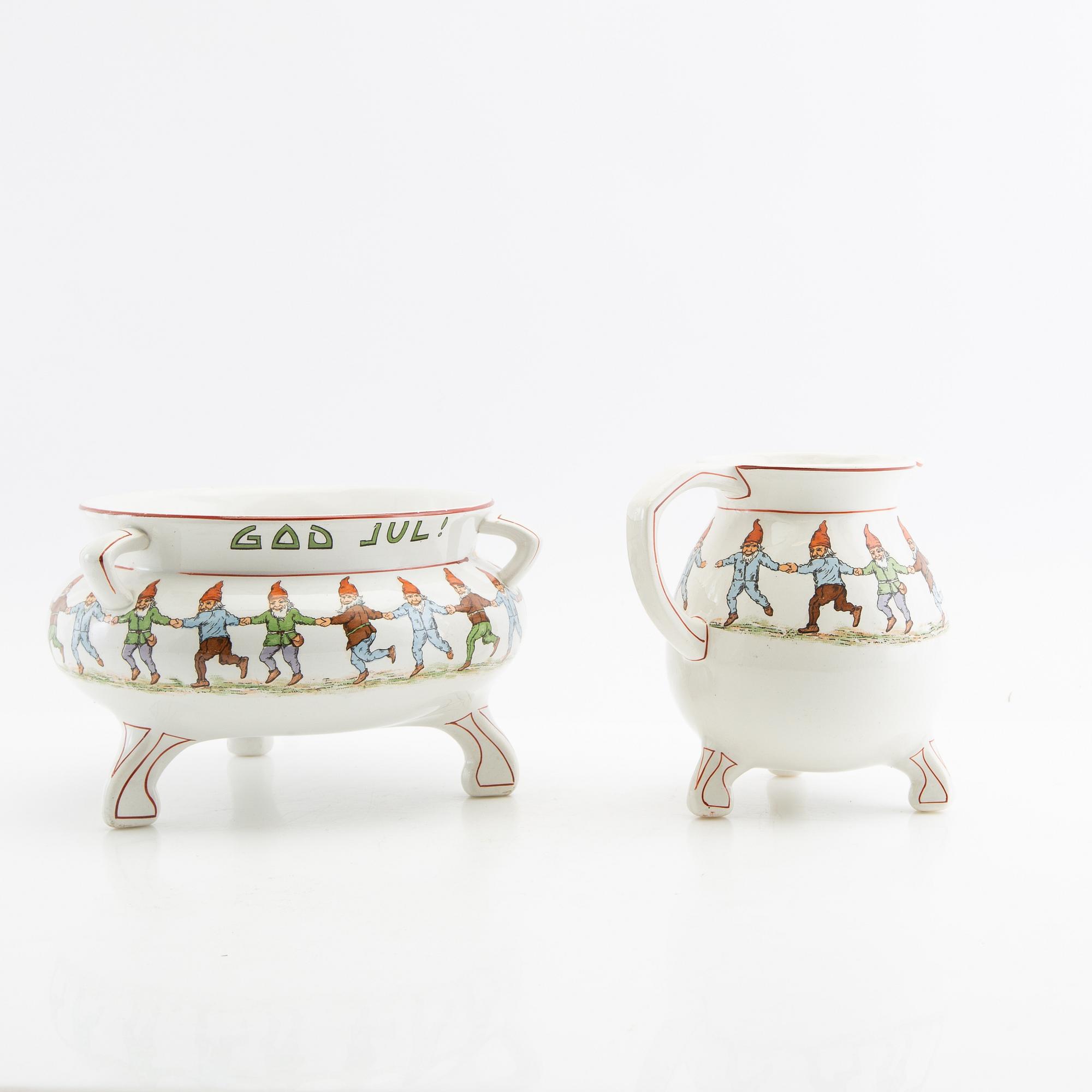 Porcelain bowl and jug Villeroy & Boch Germany first half of the 20th century stoneware.