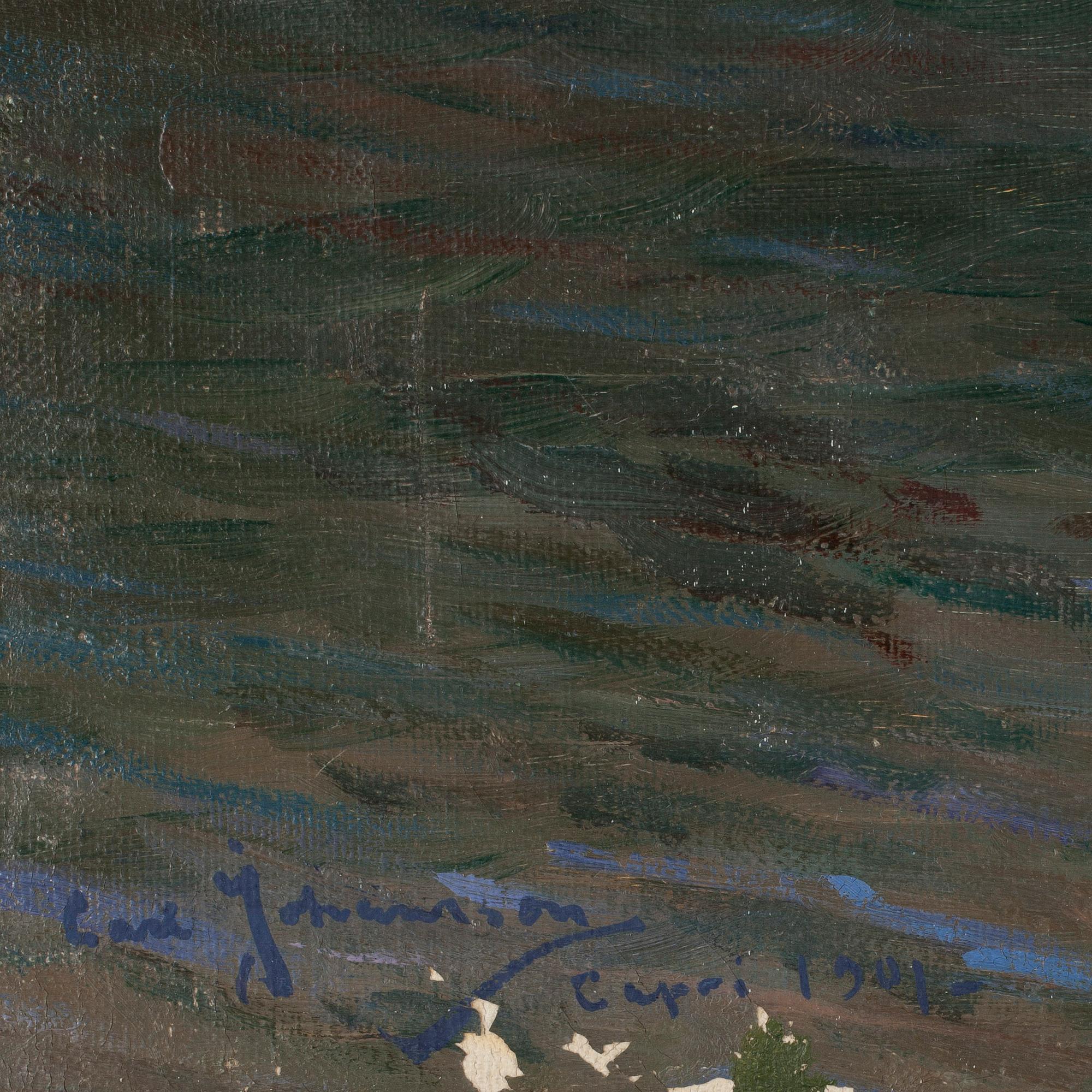 CARL JOHANSSON, olja på duk, sign  Capri 1901.