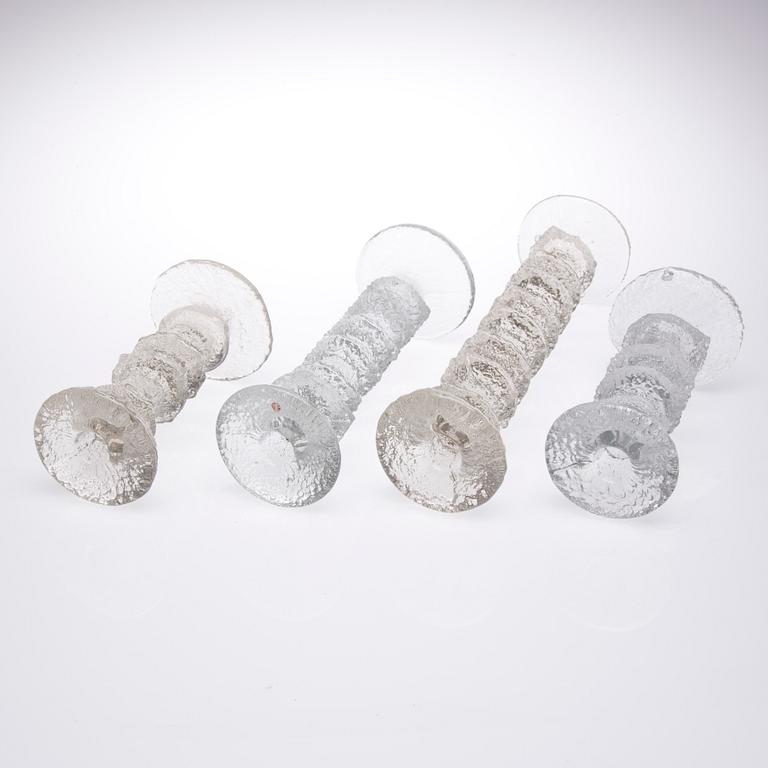 LJUSSTAKAR, 7 st, glas, "Festivo", signerade TS, Timo Sarpaneva, Iittala.