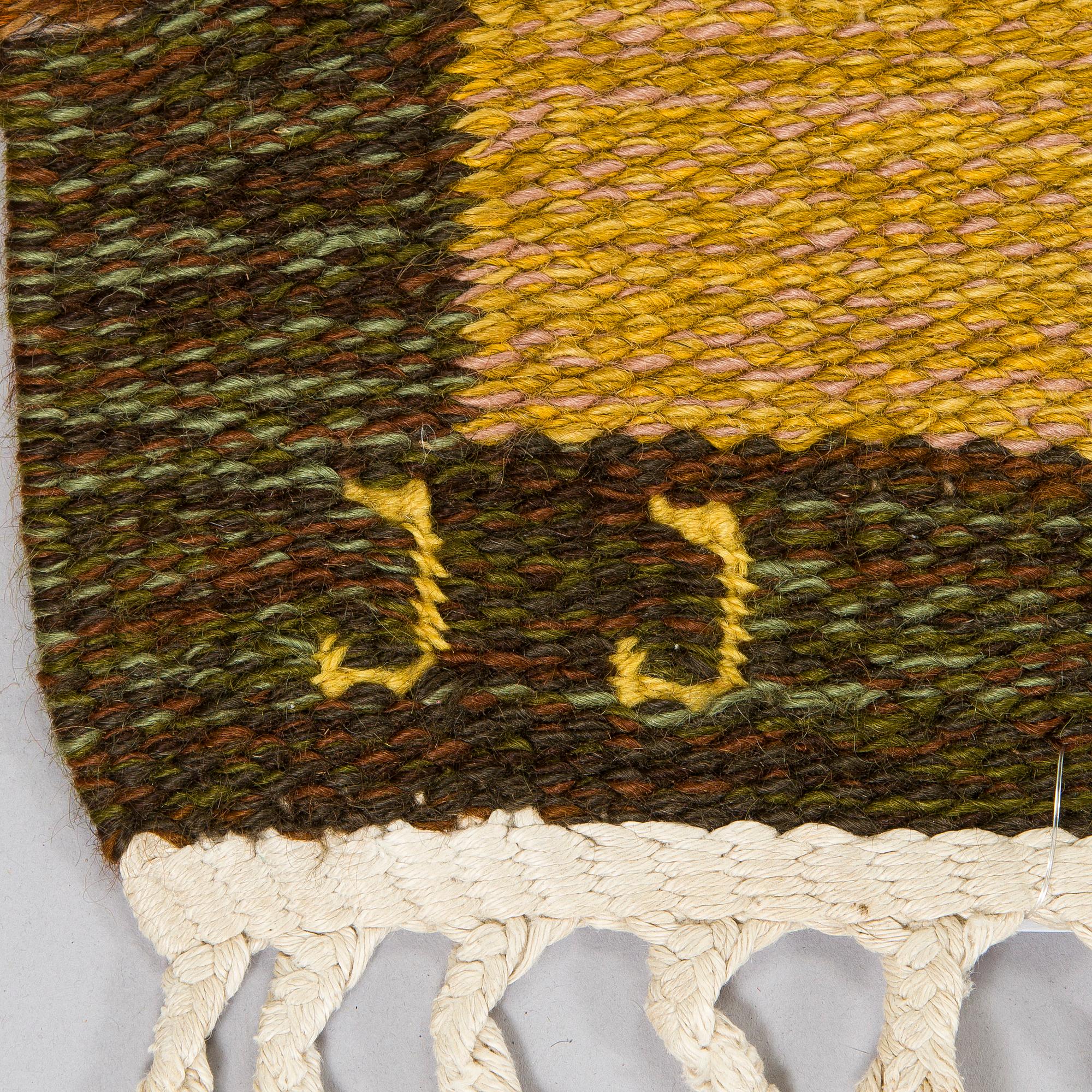 Judith Johansson, rug, "Björkhult". Flat weave. 320 x 232 cm. Signed JJ (Judith Johansson).