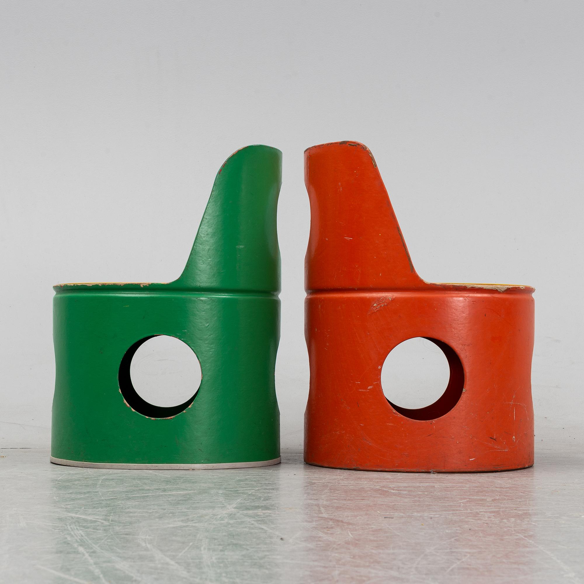 A pair of "Tubus" childs' chairs by LArs Stiernström, KF Interiör, model launched 1969.
