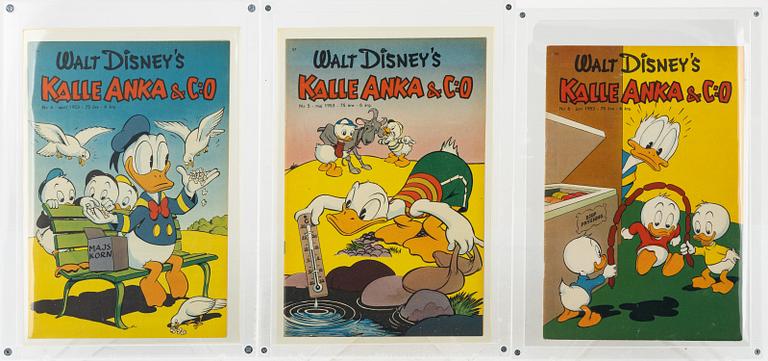 Comic books, 3 pieces, "Donald Duck & Co" No. 4, 5, 6, 1953.