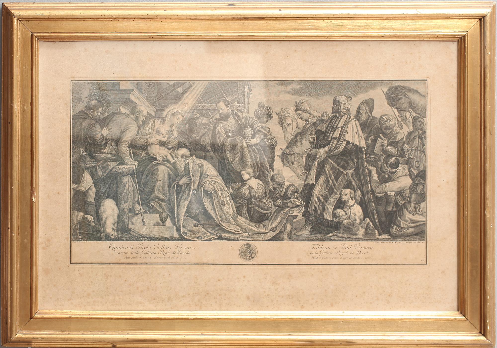 KOPPARSTICK, efter Veronese, 1700/1800-tal.