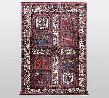 A rug, semi-antique rug Kirman, signed, circa 248 x 169 cm.
