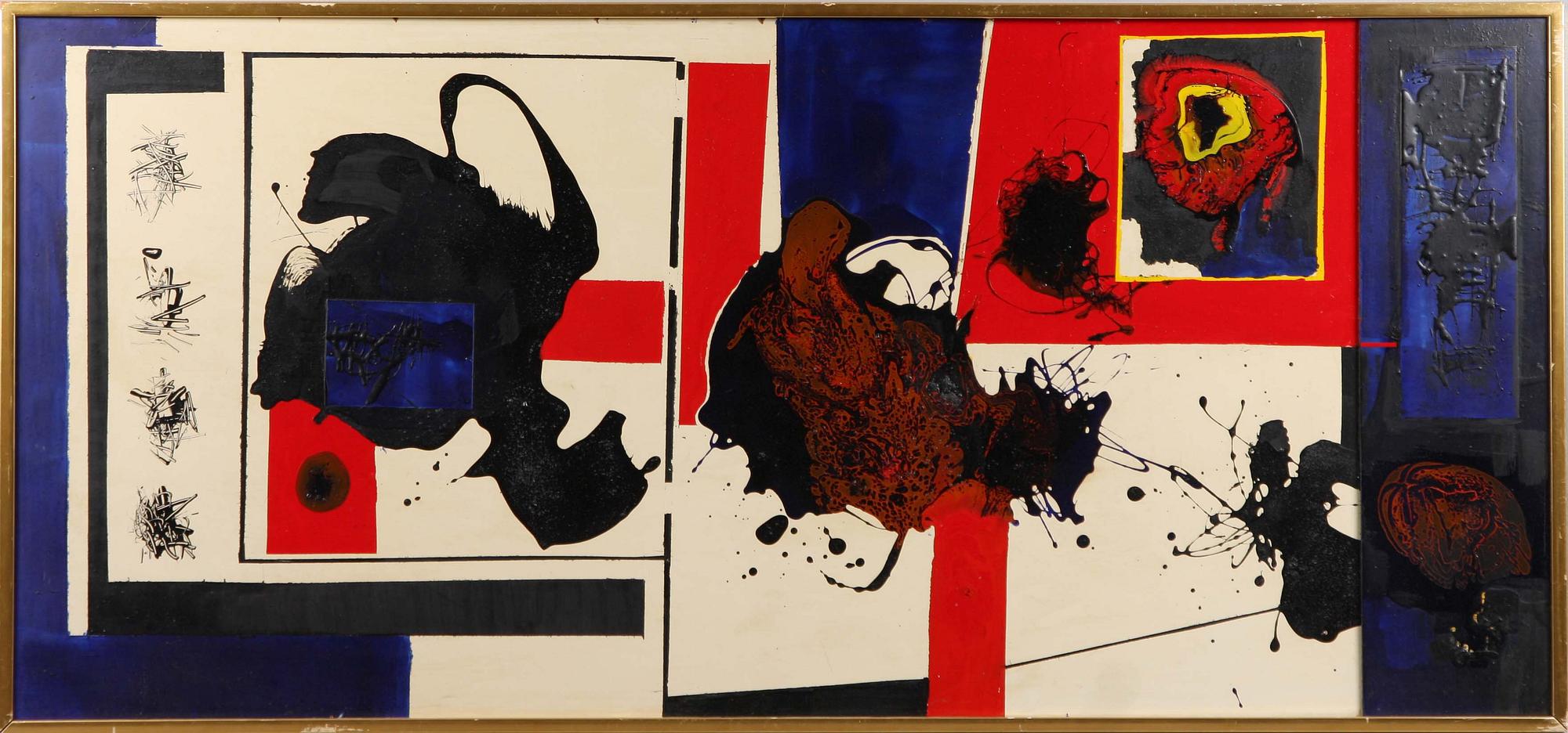 OKÄND KONSTNÄR, blandteknik på pannå, osign.