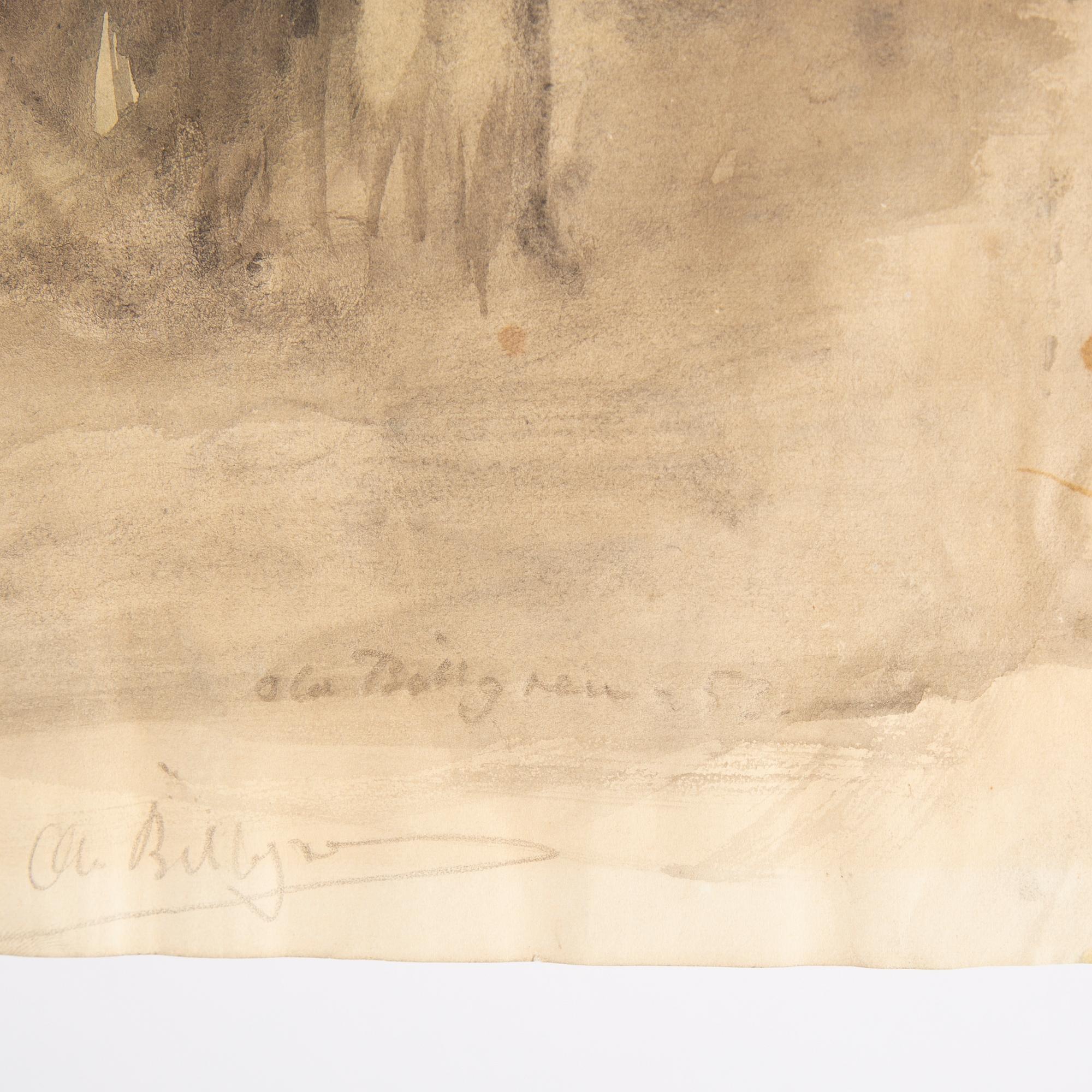 OLA BILLGREN, akvarell/lavering, signerad och daterad -53.