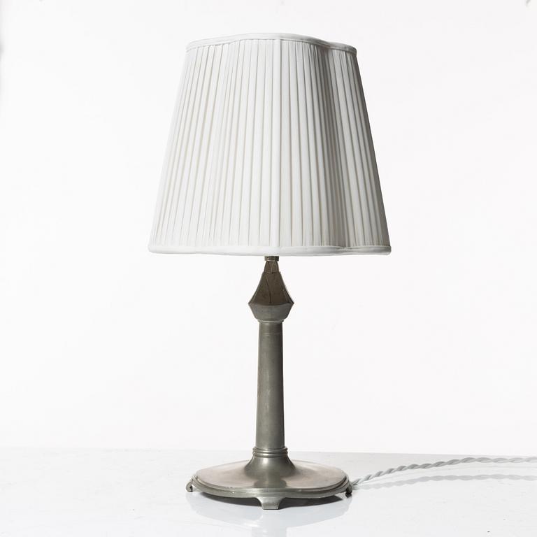 Astrid Aagesen, a pewter table lamp, Helsingborg, 1930s.