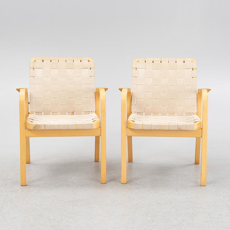 Alvar Aalto, a pair of modell 45 armchairs, Artek, Finland.