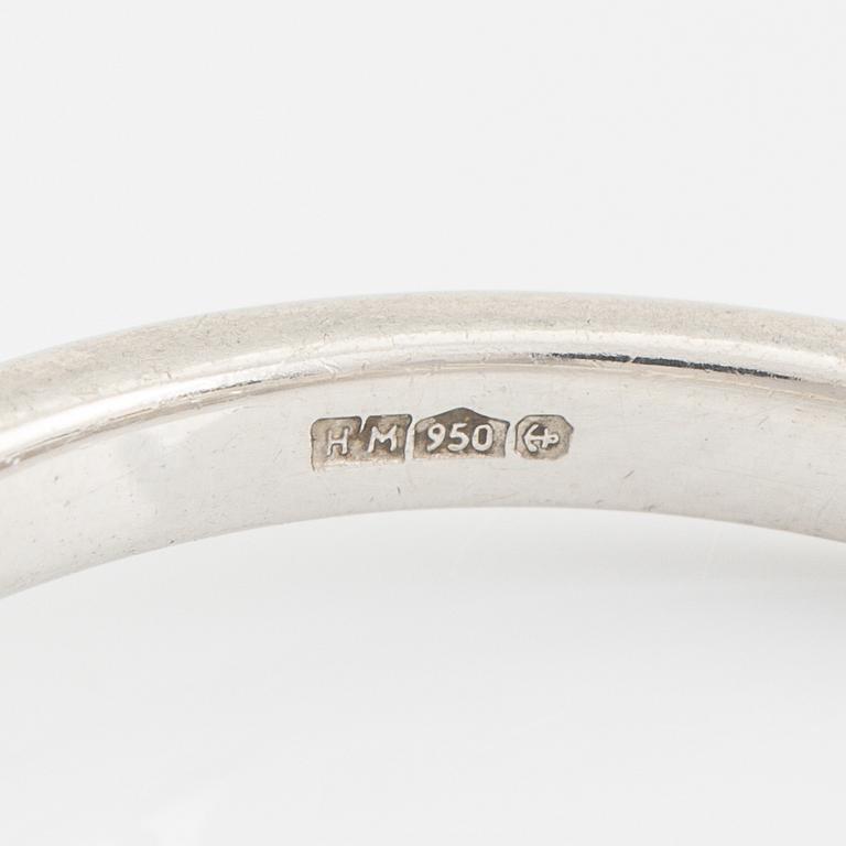 Vanbruun, ring platinum with brilliant cut diamond, ca 0,30 ct.