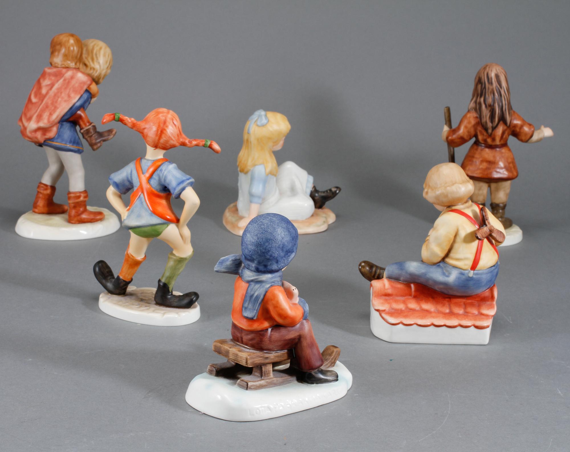 FIGURINER, 6 st, keramik, Goebel, Tyskland 1900-talets slut.