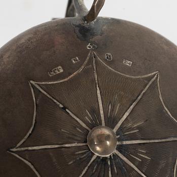 Cup and pipe, silver, one with mark of Claes Christian Carlén, Borås 1854.