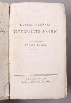 BÖCKER, 7 st, poesi, bla "Camilla eller Det underjordiska" av Marsollier, Stockholm.