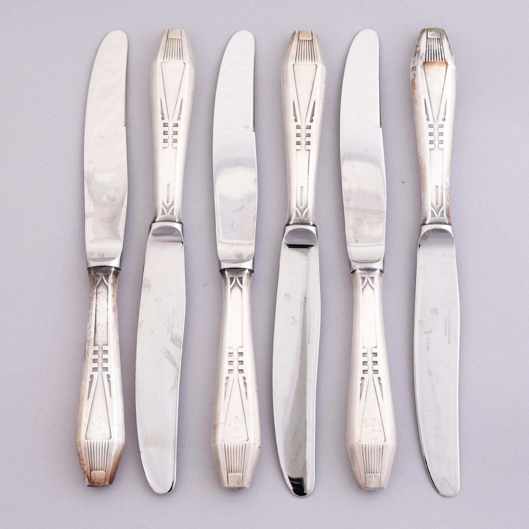 A 36-piece set of silver cutlery, Suomi series, Kultateollisuus oy, Turku, Finland 1988-2001.