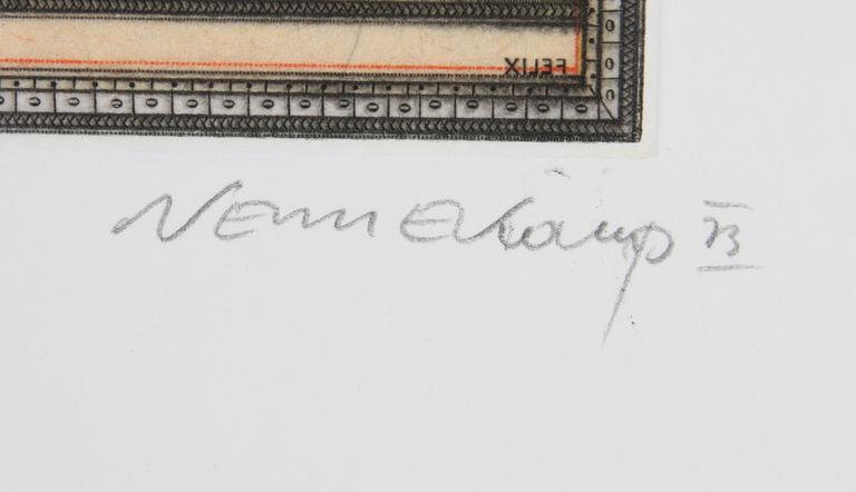 VENNEKAMPF, JOHANNES. Färgetsningar, 2 st, sign o numr 80/100 resp 28/100.