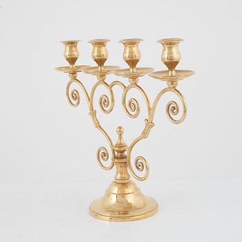 A brass candelabra, Skultuna Messingsbruk, Sweden, 1989.