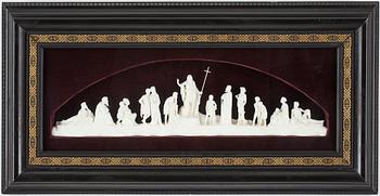 VÄGGRELIEF, gips, 1800-talets slut.