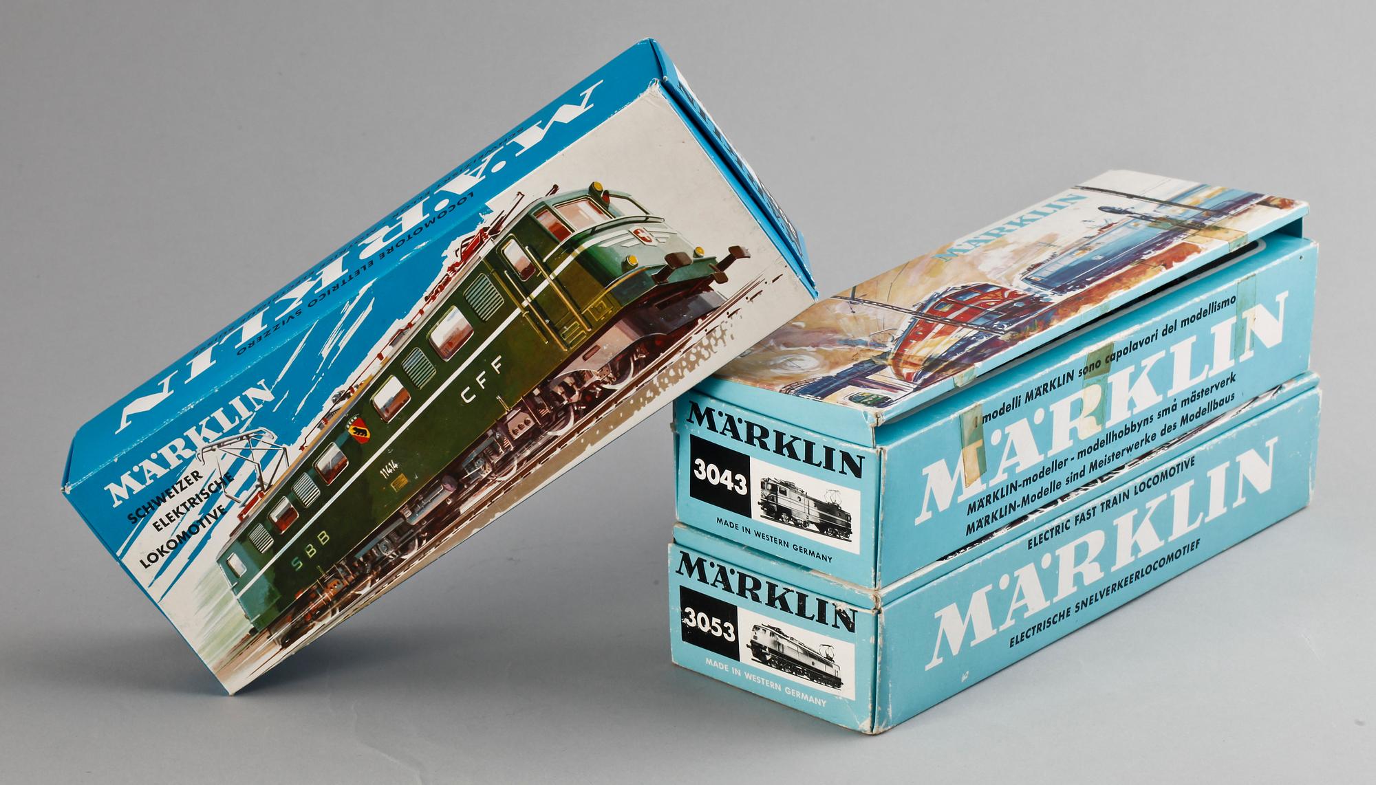 TÅGVAGNAR, 3 st, Märklin, Tyskland.