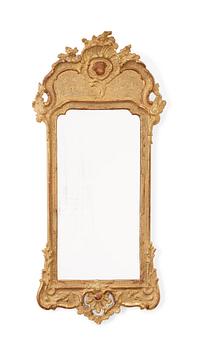 1251. A Swedish Rococo 18th century mirror.