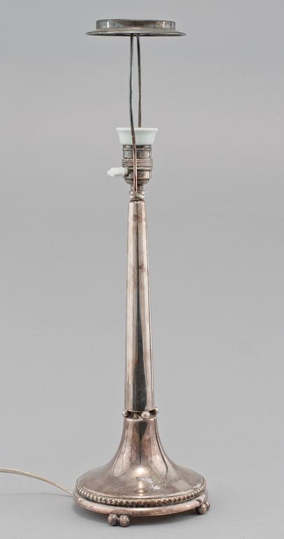 BORDSLAMPA, nysilver, 1930-tal.