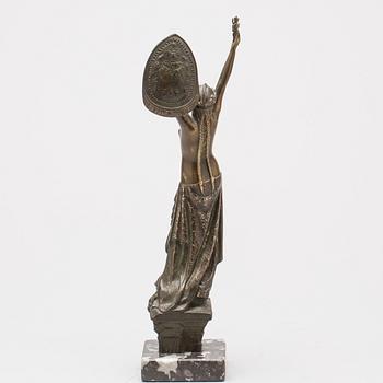 CARLO SARRABEZOLLES, skulptur, brons. Signerad och daterad 1923.