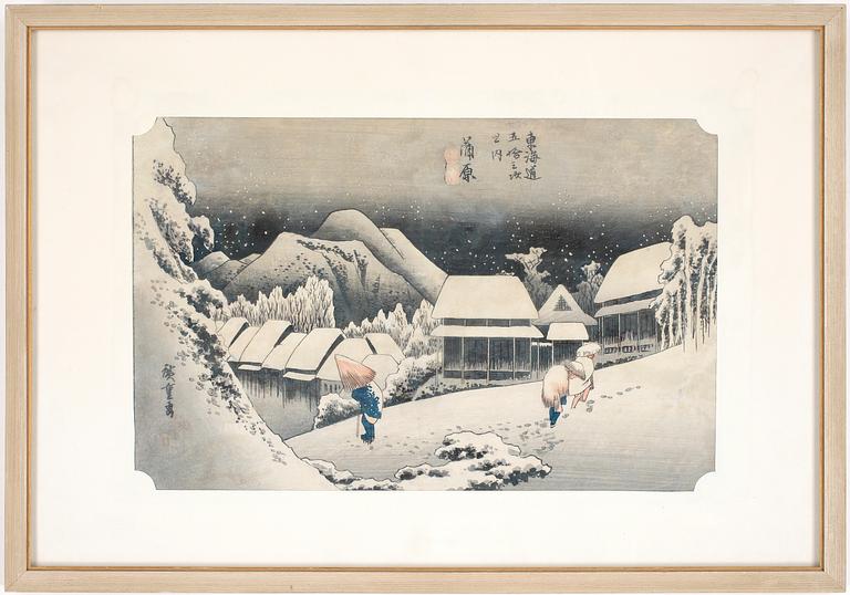 ANDO HIROSHIGE, träsnitt, sign.