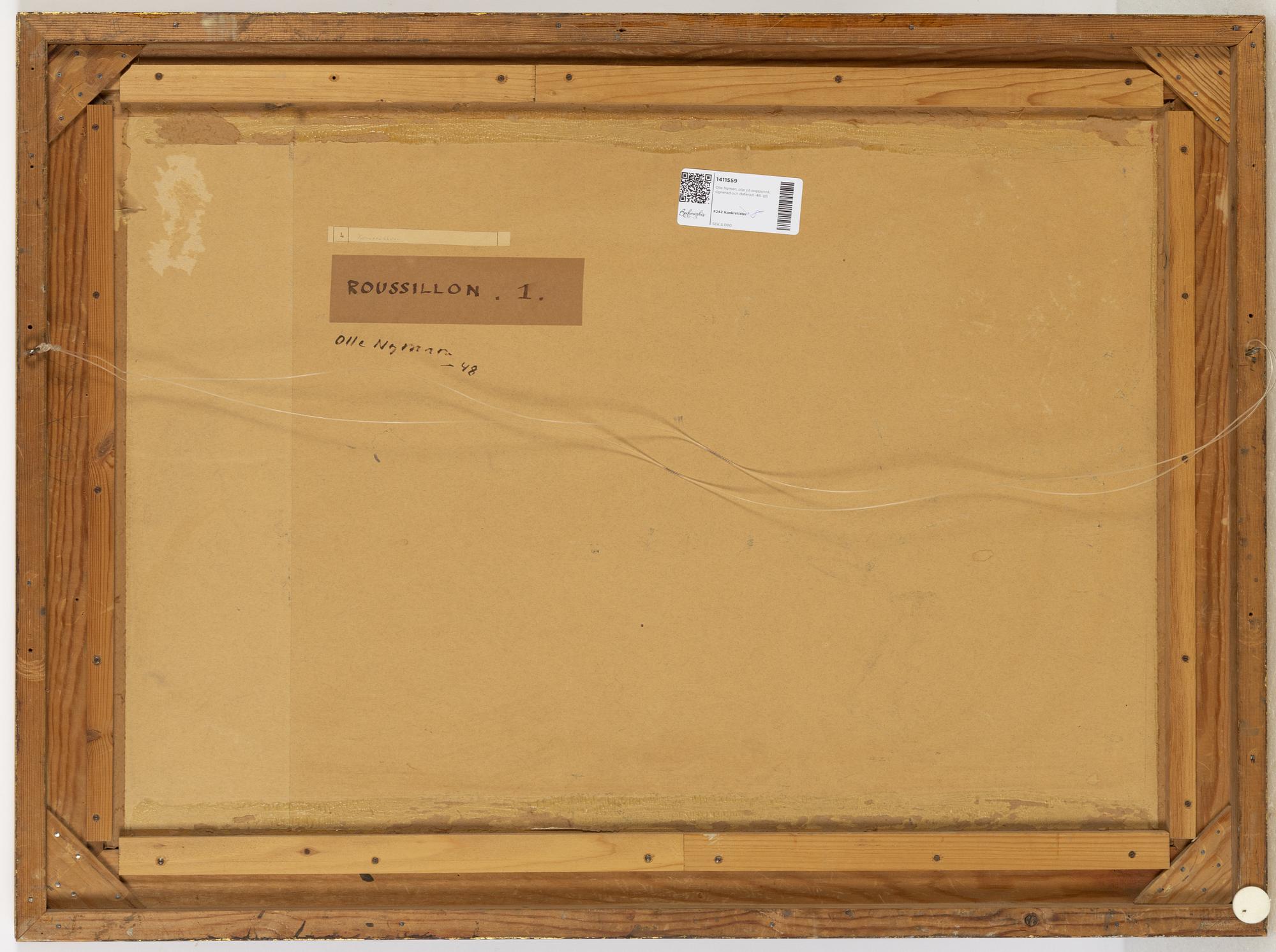 Olle Nyman, olja på pappannå, signerad och daterad -48.