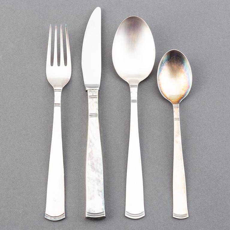 Jacob Ängman, silver cutlery, 32 pcs, Rosenholm, GAB.