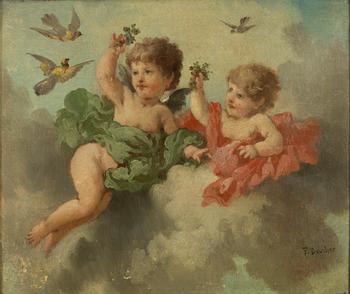 Francois Boucher, in the manner of.  Putti, a pair.