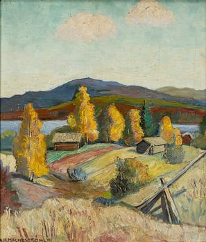 Akke Hugh Malmeström, "Höst-björkar vid Siljan" (Siljansnäs).