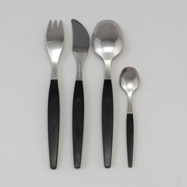 FOLKE ARSTRÖM, 37 pieces of 'Focus Delux' stainless steel and bakelite cutlery from Gense.