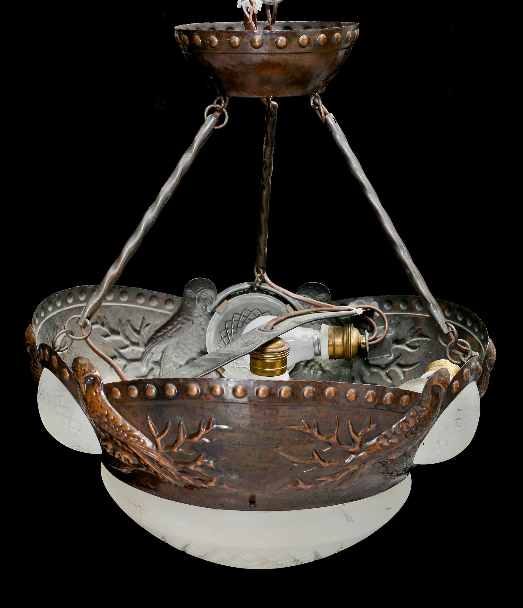 TAKLAMPA, jugend, tidigt 1900-tal. Höjd ca 50 cm.