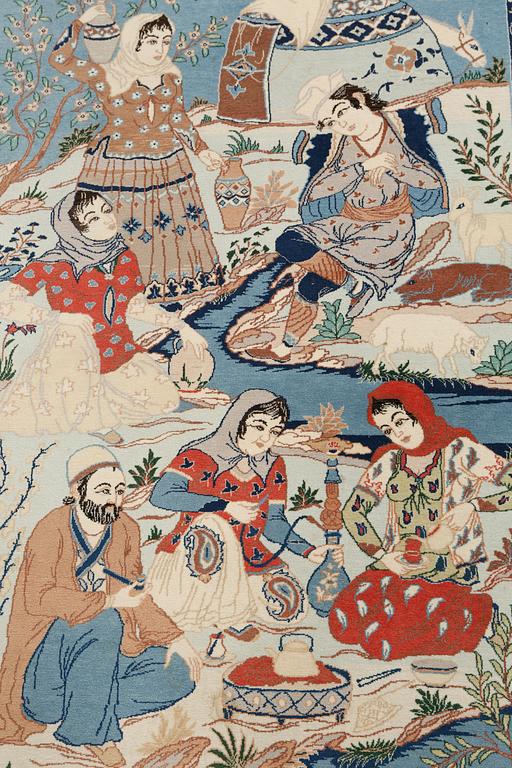 An Isfahan rug, old, 160 x 104 cm.