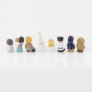 Lisa Larson, figurines, stoneware, Gustavsberg (8 pieces).