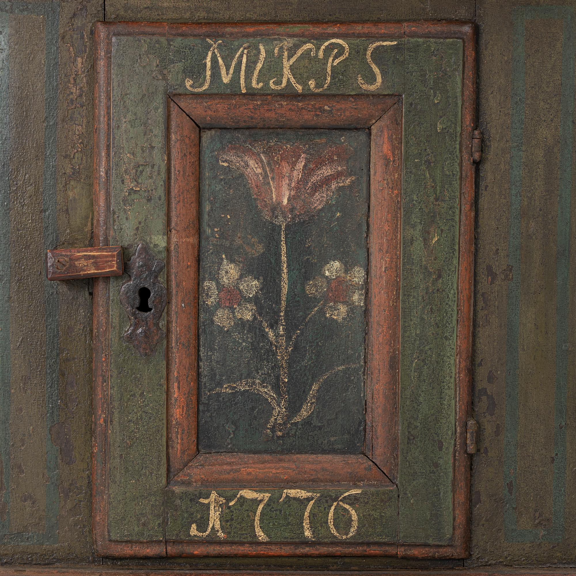Hanging cabinet, folk art, 18th century.