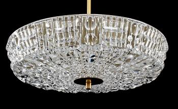 TAKLAMPA, troligen, Orrefors, 1900-talets andra hälft. Höjd 47 cm.