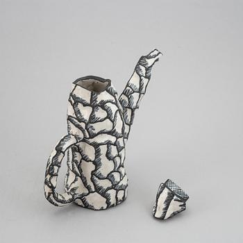 Sergei Isupov, a stoneware pot "Lördagsmorgon" Saturday morning, ca 1990.