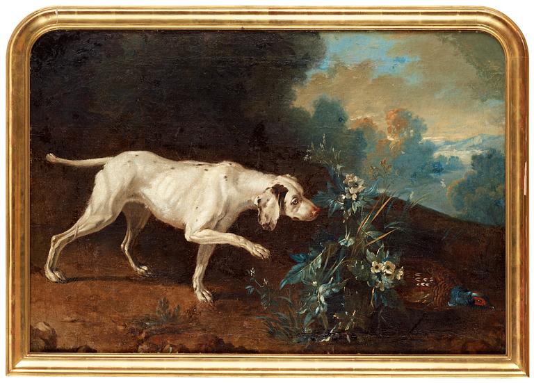 Johan Pasch Attributed to, Motif with hound. Motif with swan.