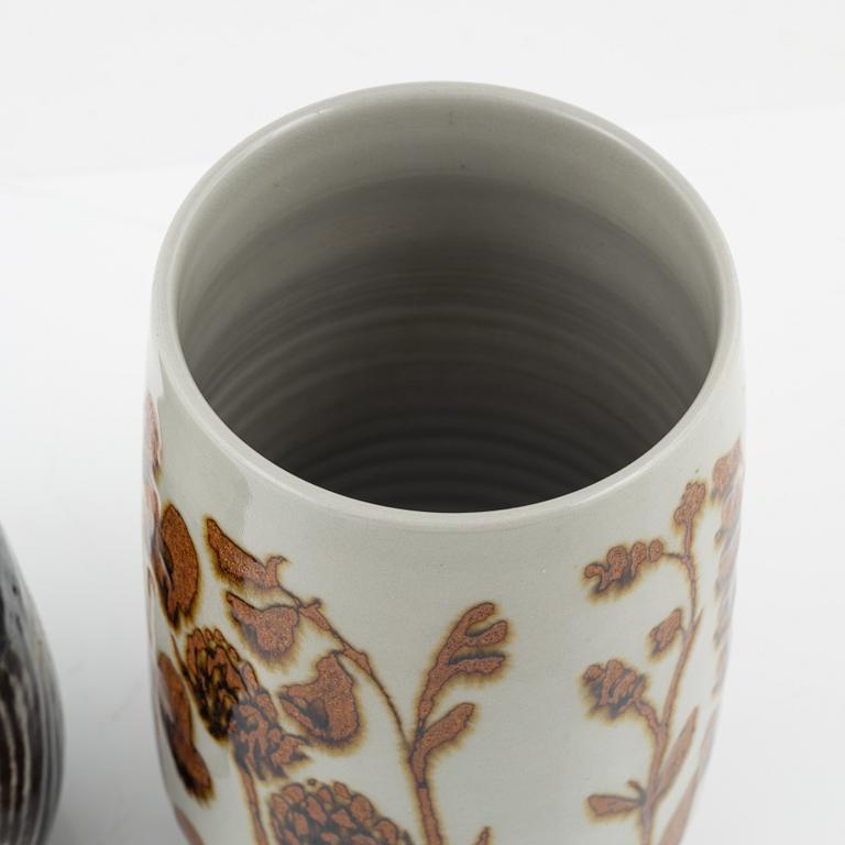Carl-Harry Stålhane, two stoneware vases, Designhuset, 1970's/80's.