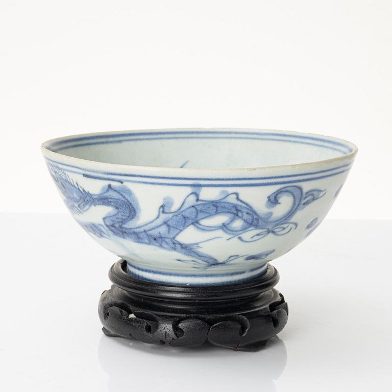 Skål, porslin, "Hatcher cargo", Transition, 1600-tal.