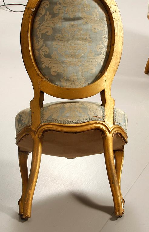 SALONGSGRUPP, 7 delar, rokokostil, 1900-talets första hälft.