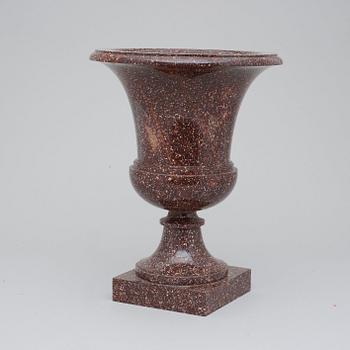 A Swedish Empire 19th Century porphyry urn.