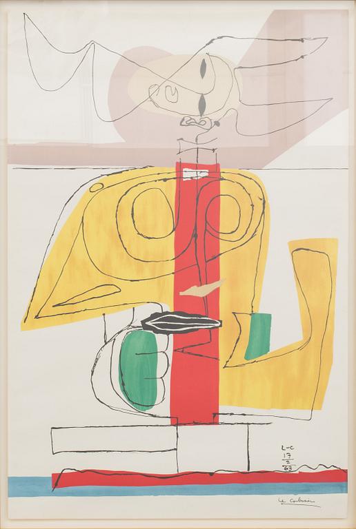 LE CORBUSIER, colour lithographe, signed and dated in print 72-2-63.