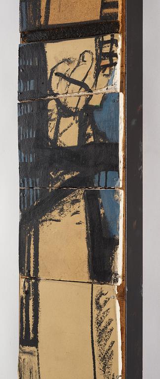 Arvid Pettersen, signed AJP and dated -90 on verso. Mixed media on panel.
