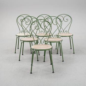 Six steel garden chairs from Byarum.