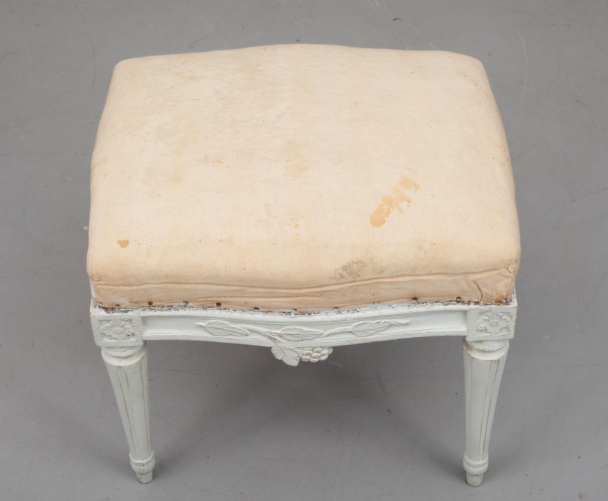 TABURETT, gustaviansk, 1700-talets slut.